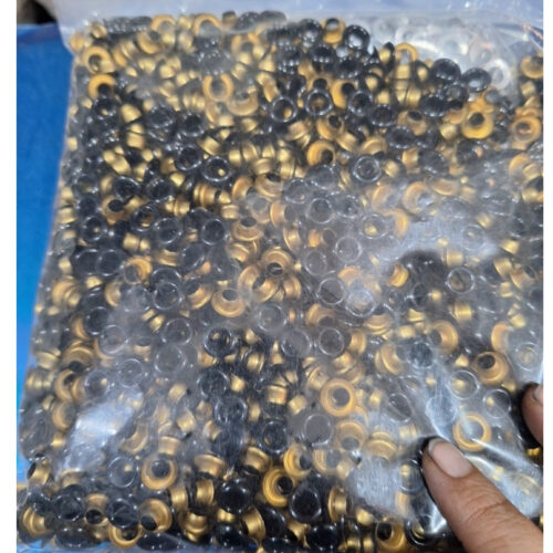 Khoen ore mắt cáo 6mm Bằng thau không gỉ Khoen bọc sơn đen bóng Khuy mắt cáo bấm vải Phụ liệu may mặc túi xách