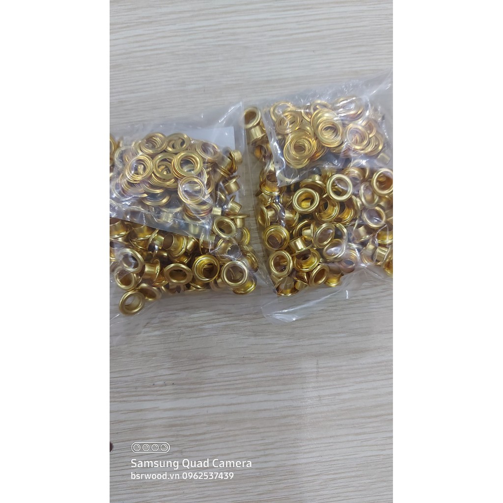 Khoen ore 6mm Khoen mắt cáo 6 ly Thau không gỉ MÀU VÀNG Khuy mắt cáo bấm vải Túi 100 cái (có long đền) Phụ liệu may mặc - Ảnh 8