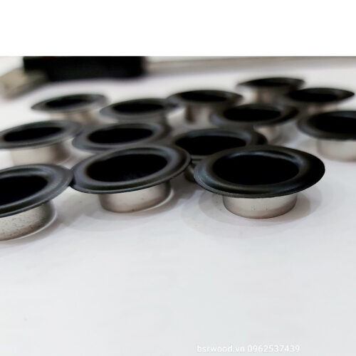 Alternative view of Khoen ore mắt cáo 14mm Chân cao 7mm Bằng thau không gỉ Khoen bọc sơn đen nhám Phụ liệu may mặc túi xách, balo, bạt ô tô