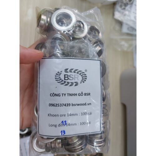Khoen ore 14mm Khuy mắt cáo đóng bạt, bấm bạt Bằng sắt Túi 100 cái + 100 long đền KHOEN SẮT SẼ GỈ SÉT