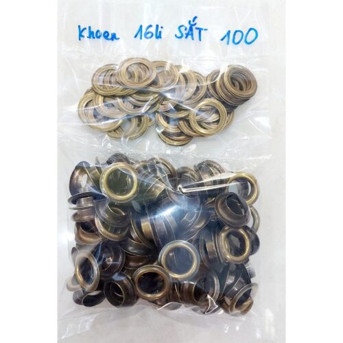 Khoen ore mắt cáo 16mm Bằng sắt xi màu ĐỒNG Khuy mắt cáo bấm bạt, túi giấy Túi 100 cái + 100 long đền KHOEN SẮT SẼ GỈ