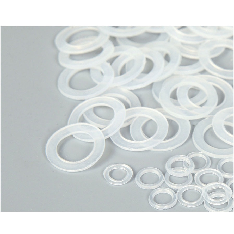 Long đền nhựa dùng cho khoen ore mắt cáo Size 4mm,5mm,6mm,8mm,10mm Túi 100 cái Màu trắng trong suốt Phụ liệu may mặc - Ảnh 3