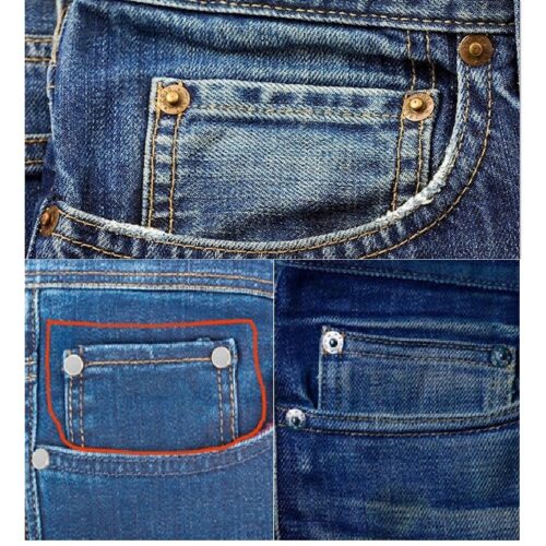 Alternative view of Nút đinh tán cố định túi quần jean (rivets for jeans pocket) Bằng thau không gỉ Màu đồng Màu khói Bịch 100 cái