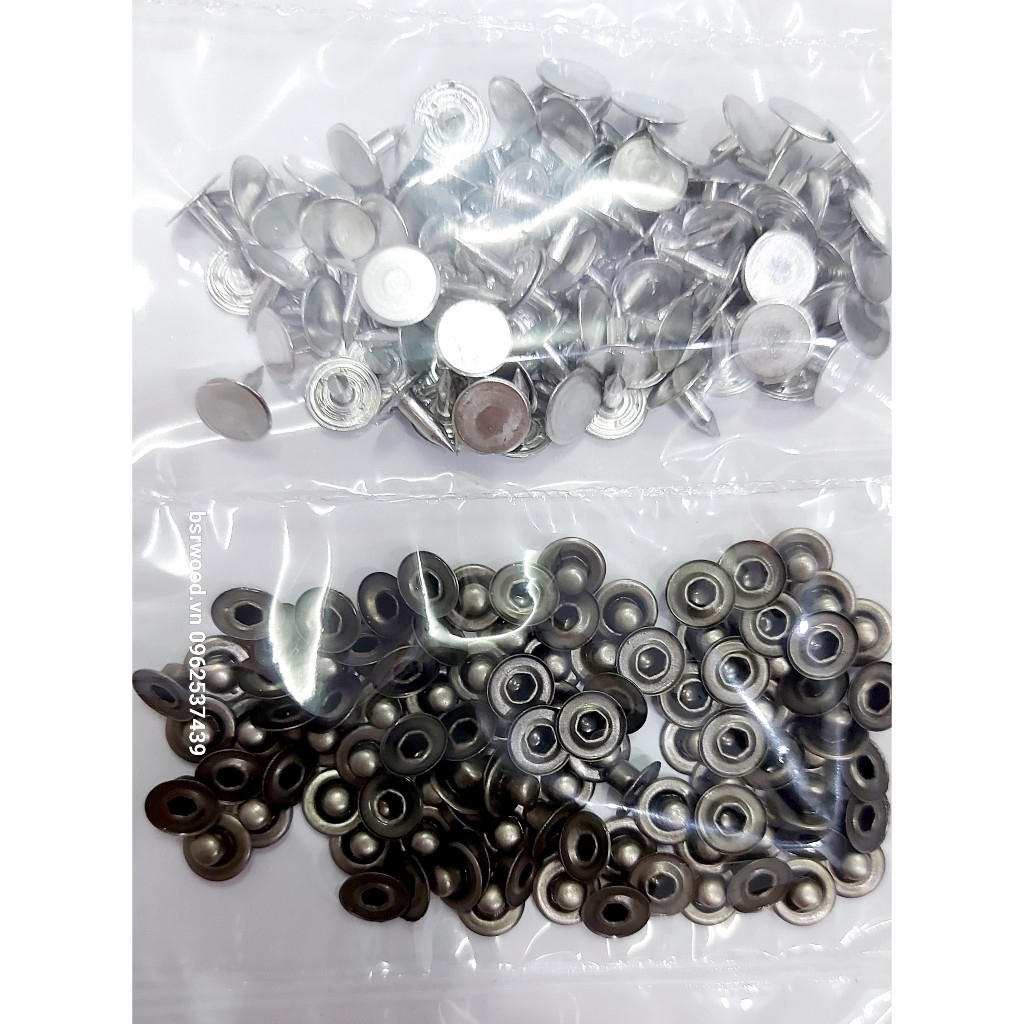 Nút đinh tán cố định túi quần jean (rivets for jeans pocket) Bằng thau không gỉ Màu đồng Màu khói Bịch 100 cái - Ảnh 8