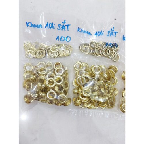Alternative view of Khoen ore mắt cáo 10mm Chân cao 7mm Bịch 100 cái (có long đền) chuyên bấm bạt, bấm túi giấy Bằng SẮT SẼ GỈ SÉT