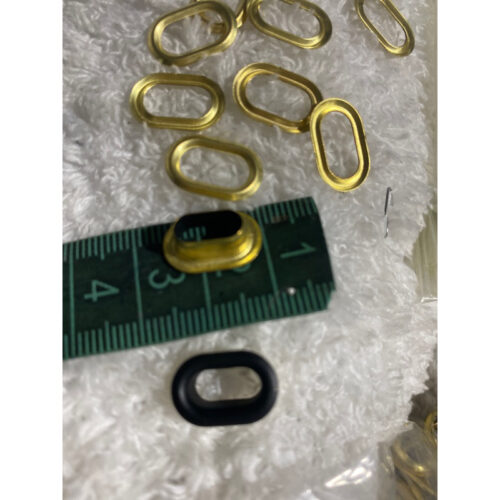 Alternative view of Khoen ore oval 10mm x 5mm Khoen khuy bằng Đồng thau không gỉ Màu đen bóng Làm thủ công, nón, balo, túi xách, tạp dề