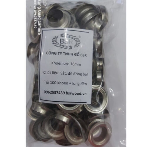 Khoen ore 16mm Khuy mắt cáo đóng bạt, bấm bạt Bằng sắt Túi 100 cái + 100 long đền KHOEN SẮT SẼ GỈ SÉT