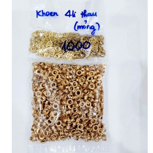 Khoen ore 4mm Khoen mắt cáo 4ly Bằng Thau không gỉ (mỏng) Màu bạc,vàng,đồng,đen Khuy mắt cáo bấm vải Phụ liệu may mặc