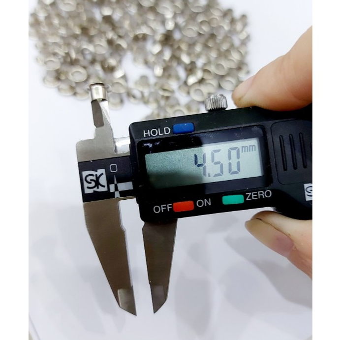 Khoen ore mắt cáo 4.5mm (4 ly 5) hau không gỉ Màu bạc, vàng, đen, đồng Khuy mắt cáo bấm vải, quần áo, túi xách, đồ da - Ảnh 3