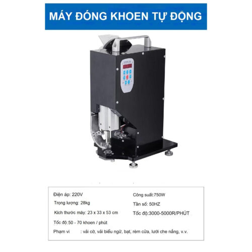 Máy khoen mắt cáo tự động Size 10mm Máy dập khoen điện 220V Đóng khoen bạt lưới, bạt che nắng, vải làm võng