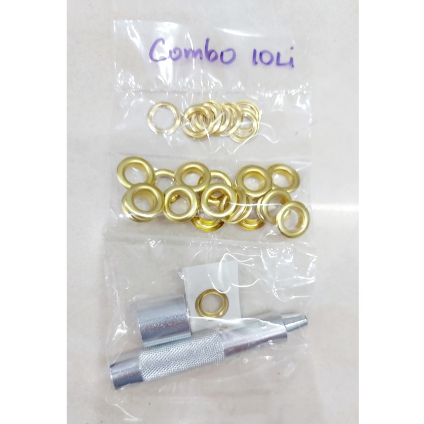 Combo bộ đóng khoen +20 khoen ore đồng thau không gỉ (màu ngẫu nhiên, có long đền) Đóng khoen áo quần,đồ thủ công - Ảnh 4
